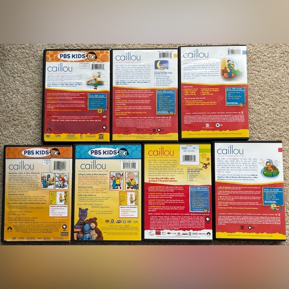 PBS KIDS Lot of 7 Caillou Episodes DVDs In Cases Some Vintage Rosie - Picture 2 of 4